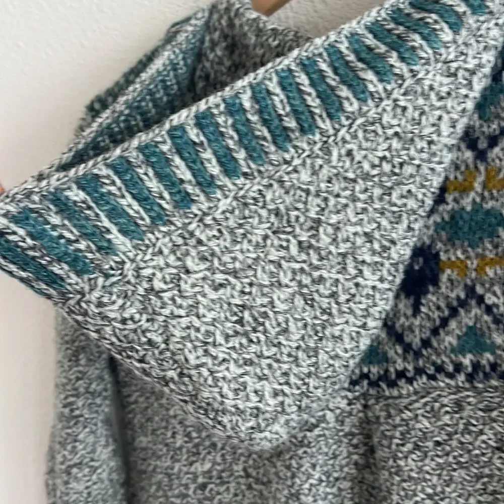 Royal Robbins Knit Zip Up Hoodie Sweater Wool Blend Women’s Large Blue Gray L - Picture 6 of 7